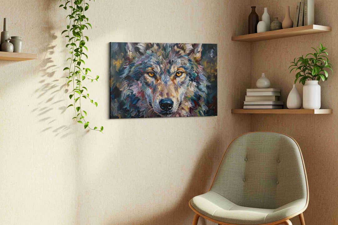 Luminous Gaze of the Wild - Wolf Wall Art, Wildlife Canvas Print, Nature Predator Art