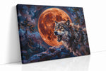 Lunar Howls of the Night - Wolf Wall Art, Wildlife Canvas Print, Nature Predator Art