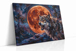 Lunar Howls of the Night wolf canvas print, gallery-wrapped, ready to hang