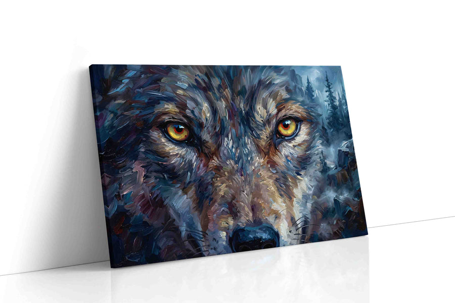 Spirit of the Wild Gaze wolf canvas print, gallery-wrapped, ready to hang