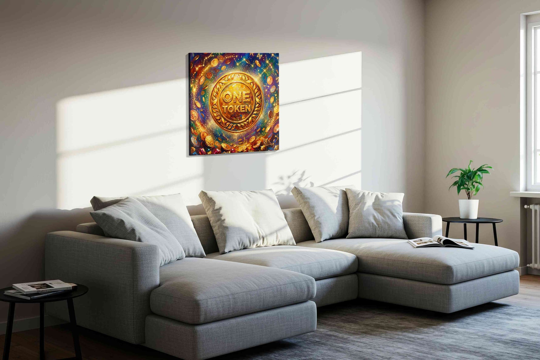 Celestial Wealth Unveiled - Fortune, Feng Shui Wall Art, Prosperity Canvas Print, Good Luck Decor