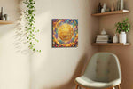 Celestial Wealth Unveiled fortune canvas print, displayed in a living room