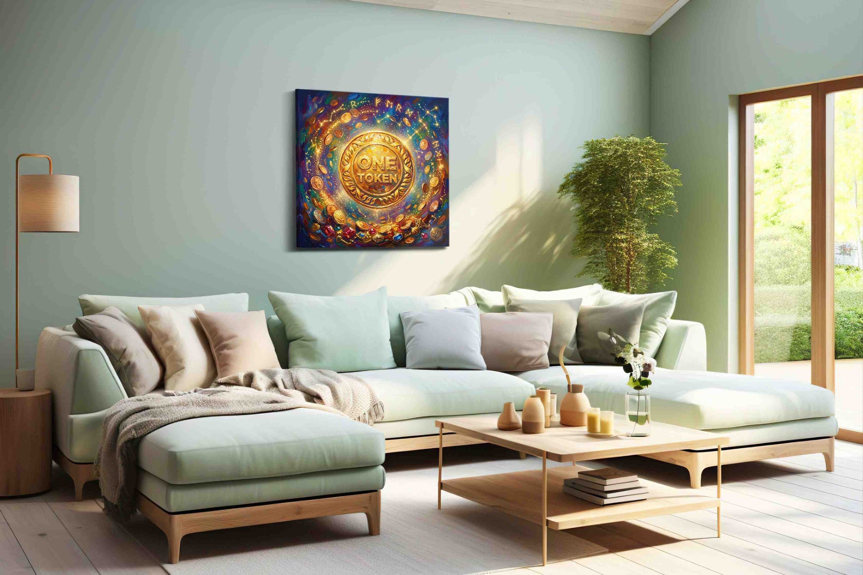 Celestial Wealth Unveiled fortune canvas print, hanging on wall
