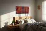 Echoes of the Infinite geometric canvas print, displayed in a bedroom