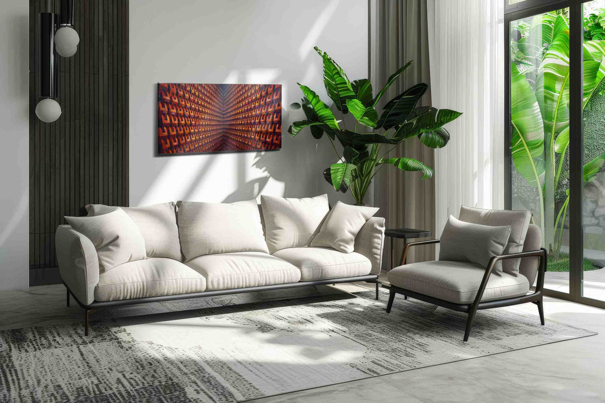 Echoes of the Infinite geometric canvas print, on wall, lifestyle preview