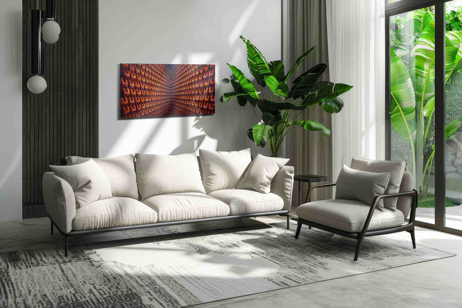 Echoes of the Infinite geometric canvas print, on wall, lifestyle preview