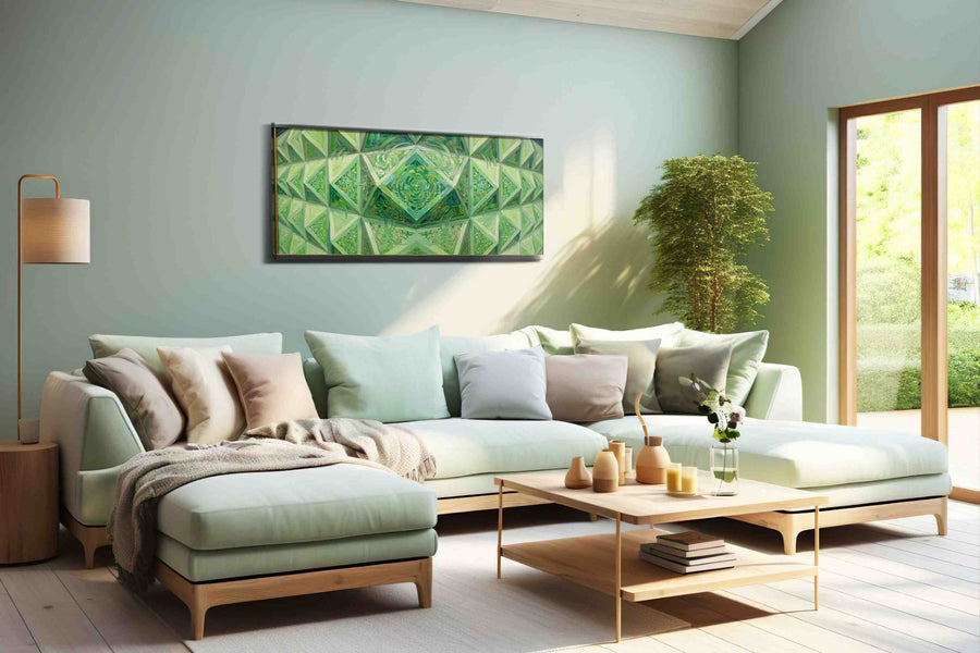 Emerald Labyrinth - Geometric, Geometric Wall Art, Abstract Canvas Print, Modern Decor