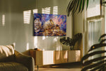 Ethereal Gold Cascade fortune canvas print, on wall, lifestyle preview