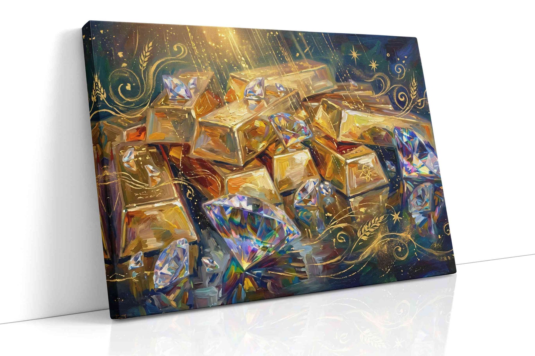 Gleaming Treasures of Light fortune canvas print, gallery-wrapped, ready to hang