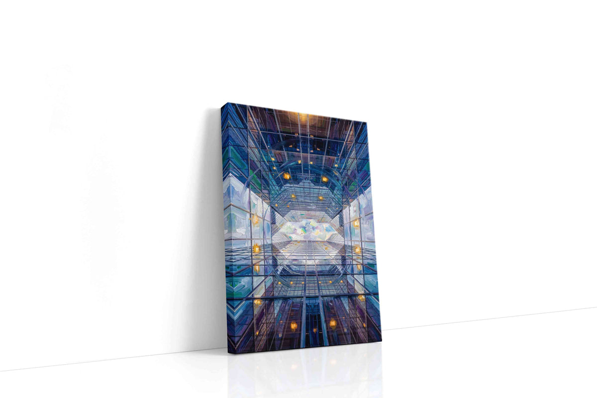 Infinite Reflections of the Sky geometric canvas print gallery-wrapped portrait canvas studio shot