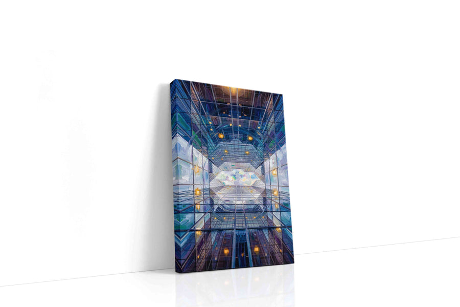Infinite Reflections of the Sky geometric canvas print gallery-wrapped portrait canvas studio shot