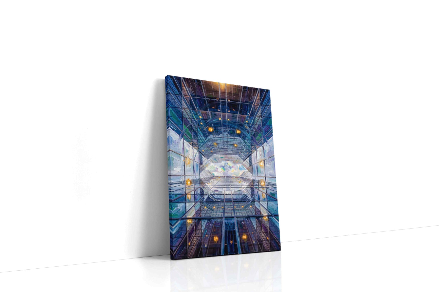 Infinite Reflections of the Sky geometric canvas print, gallery-wrapped, ready to hang