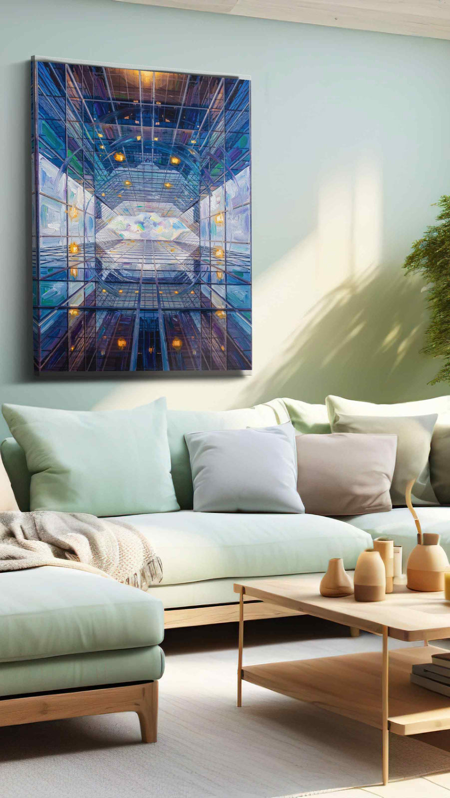 Infinite Reflections of the Sky - Geometric, Geometric Wall Art, Abstract Canvas Print, Modern Decor