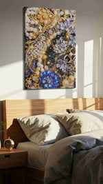 Opulent Elegance fortune canvas print, displayed in a bedroom