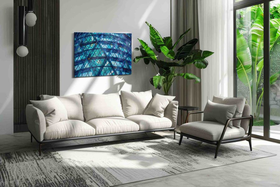 Prismatic Blue Symphony - Geometric, Geometric Wall Art, Abstract Canvas Print, Modern Decor