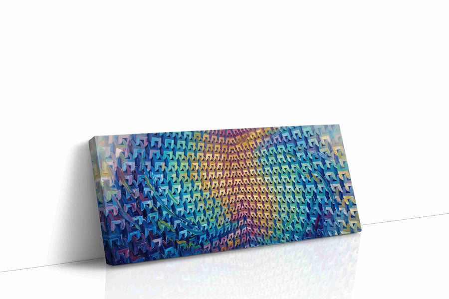 Prismatic Labyrinth geometric canvas print, gallery-wrapped, ready to hang