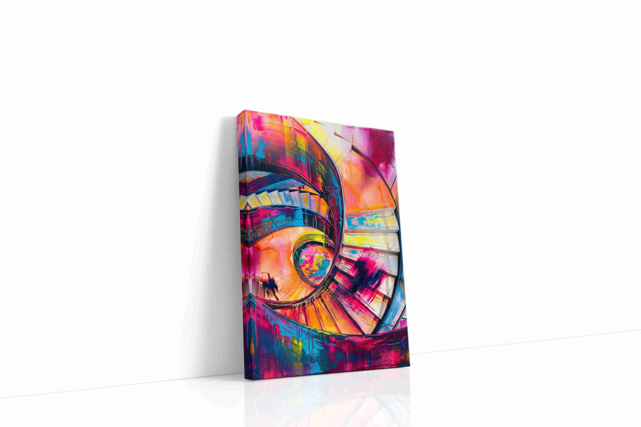Vortex of Vivid Whirl modern canvas print gallery-wrapped portrait canvas studio shot