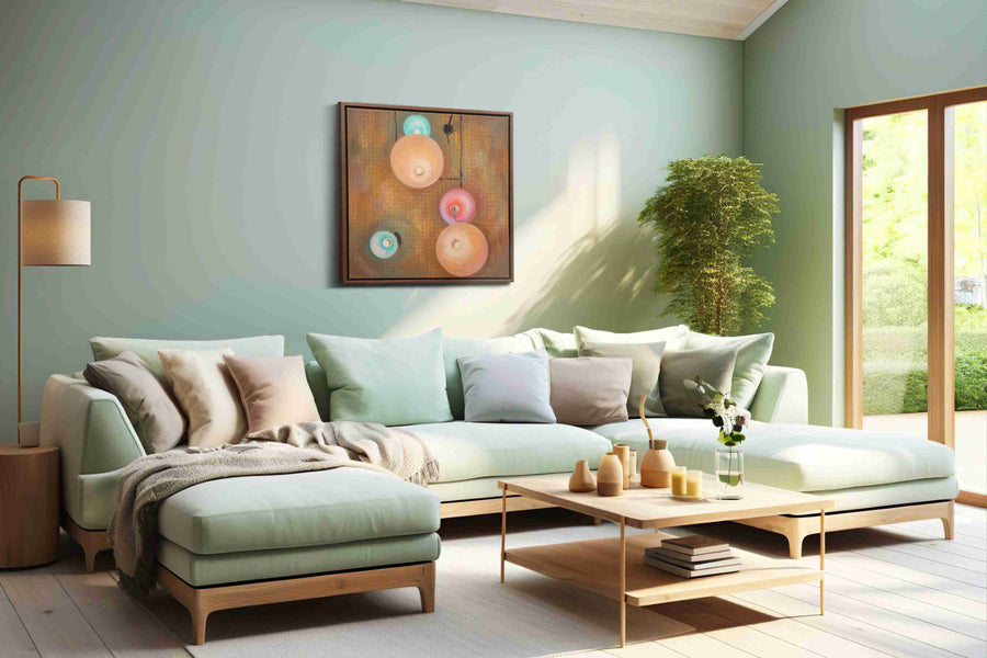 Whispers of Luminescence minimalist canvas print, hanging on wall