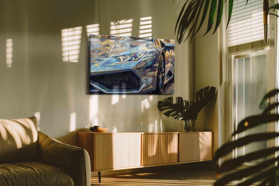 Chromatic Velocity automobile canvas print, on wall, lifestyle preview
