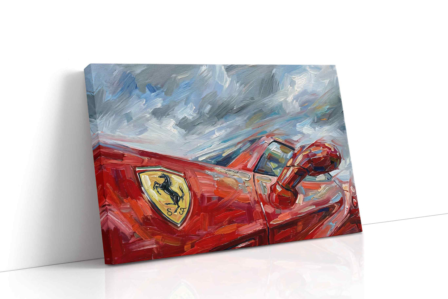 Crimson Velocity II automobile canvas print, gallery-wrapped, ready to hang