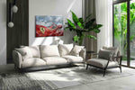 Crimson Velocity II automobile canvas print, on wall, lifestyle preview