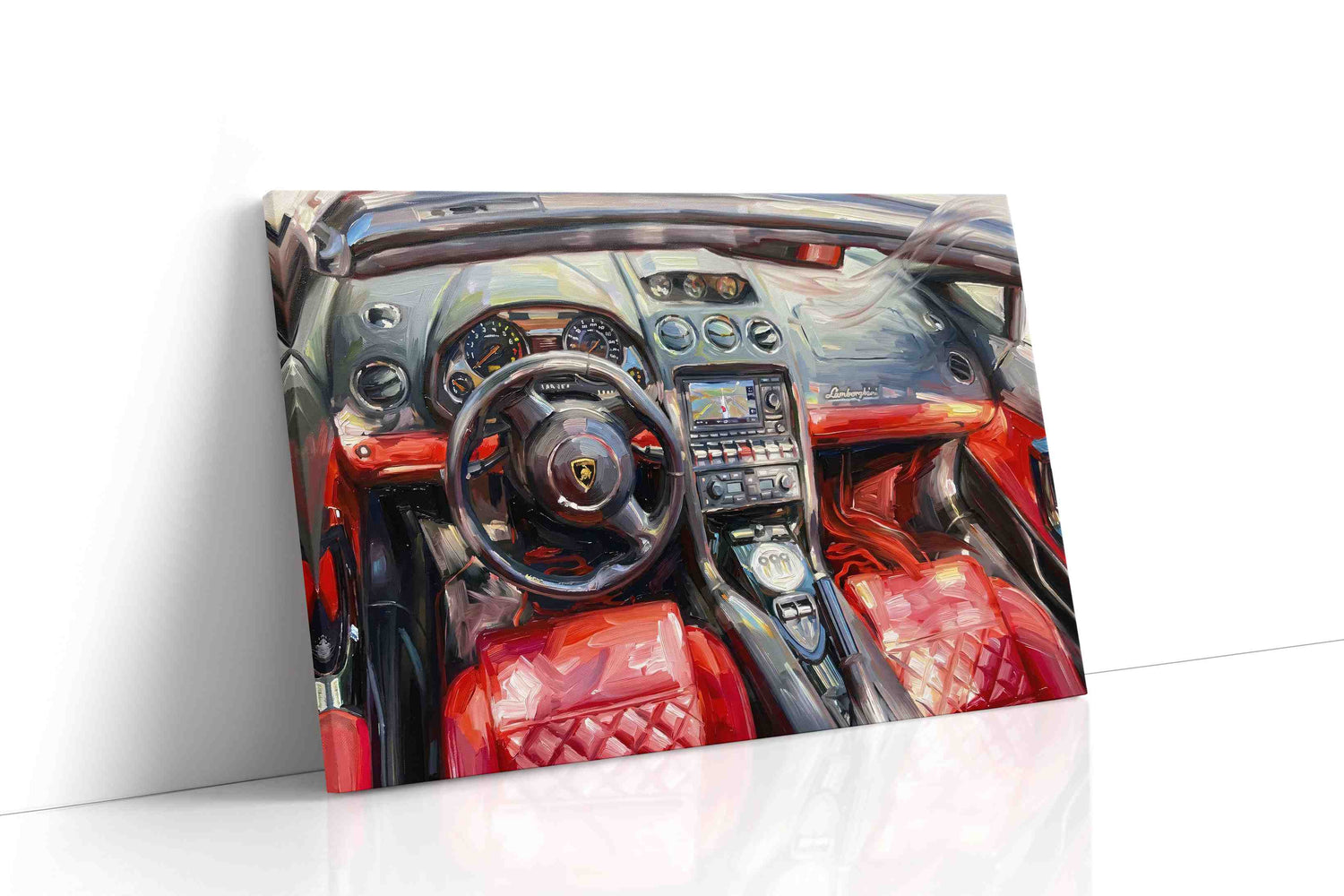 Crimson Velocity III automobile canvas print, gallery-wrapped, ready to hang