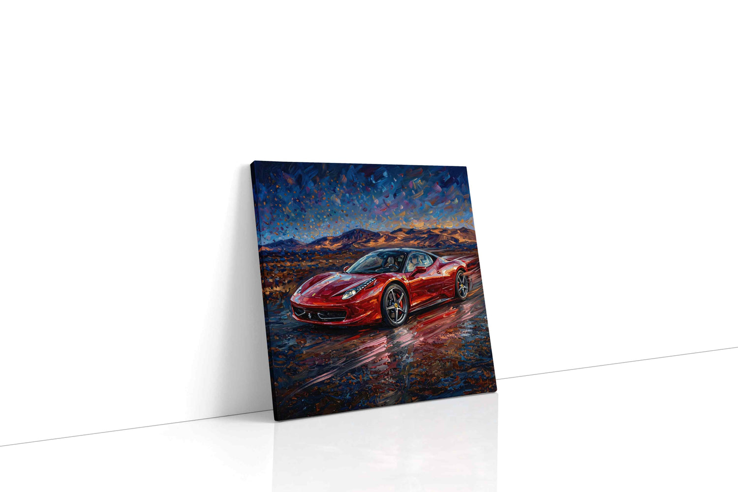 Crimson Velocity IV automobile canvas print, gallery-wrapped, ready to hang