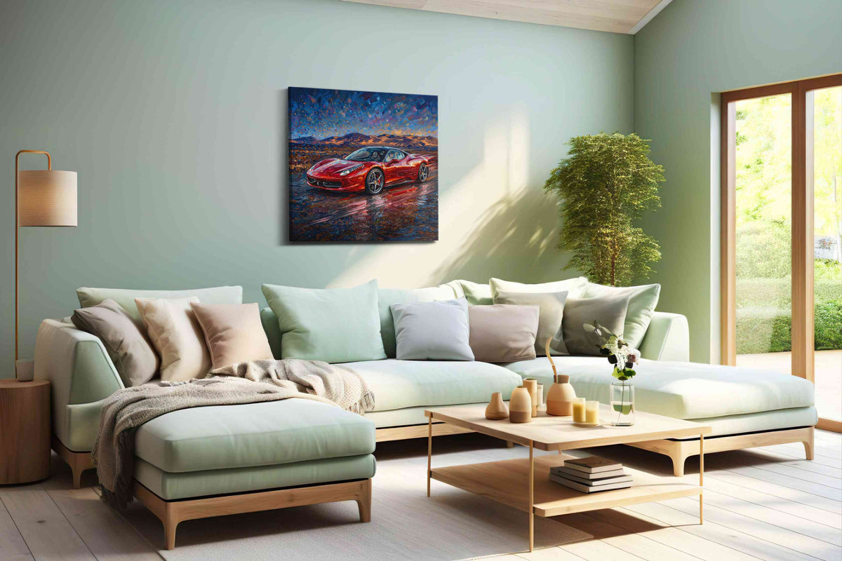 Crimson Velocity IV - Automobile Wall Art, Classic Car Canvas Print, Automotive Decor