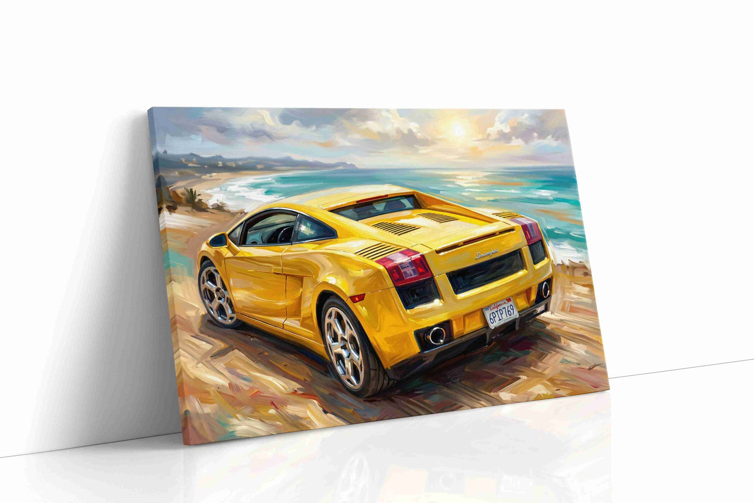 Golden Dreamscape Speed automobile canvas print, gallery-wrapped, ready to hang