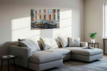 Speed in Brushstrokes automobile canvas print, displayed in a living room