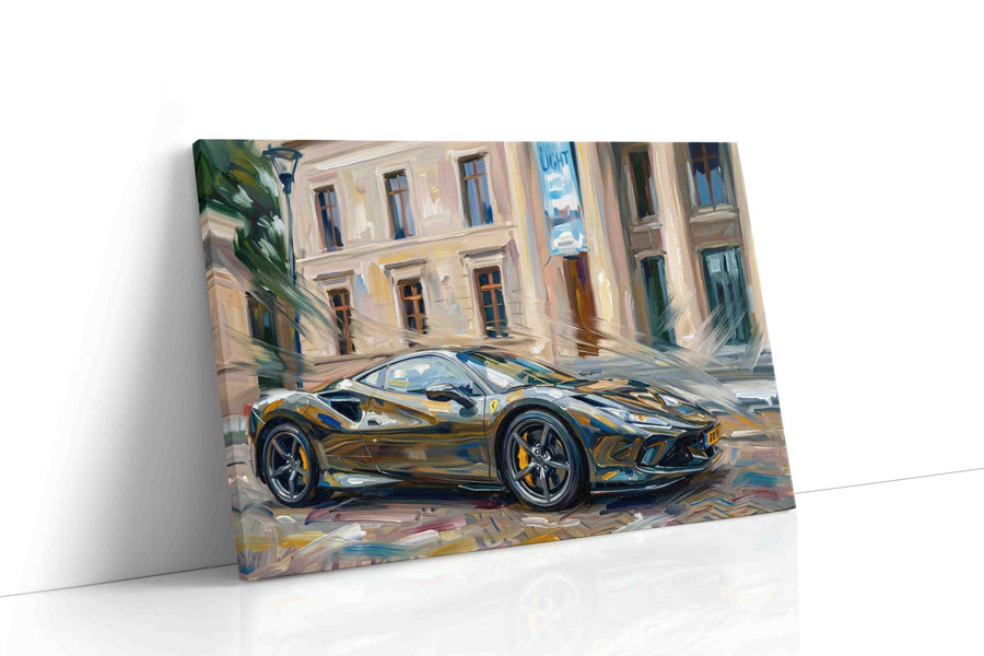 Speed in Brushstrokes automobile canvas print, gallery-wrapped, ready to hang