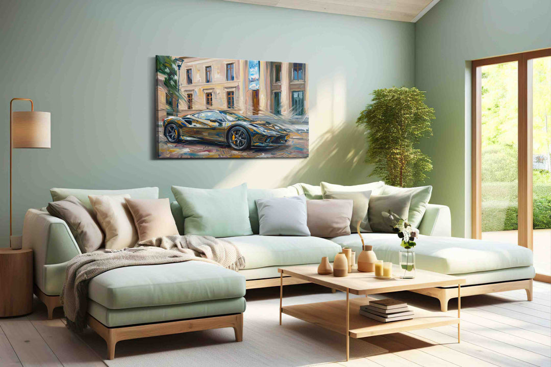 Speed in Brushstrokes - Automobile Wall Art, Classic Car Canvas Print, Automotive Decor