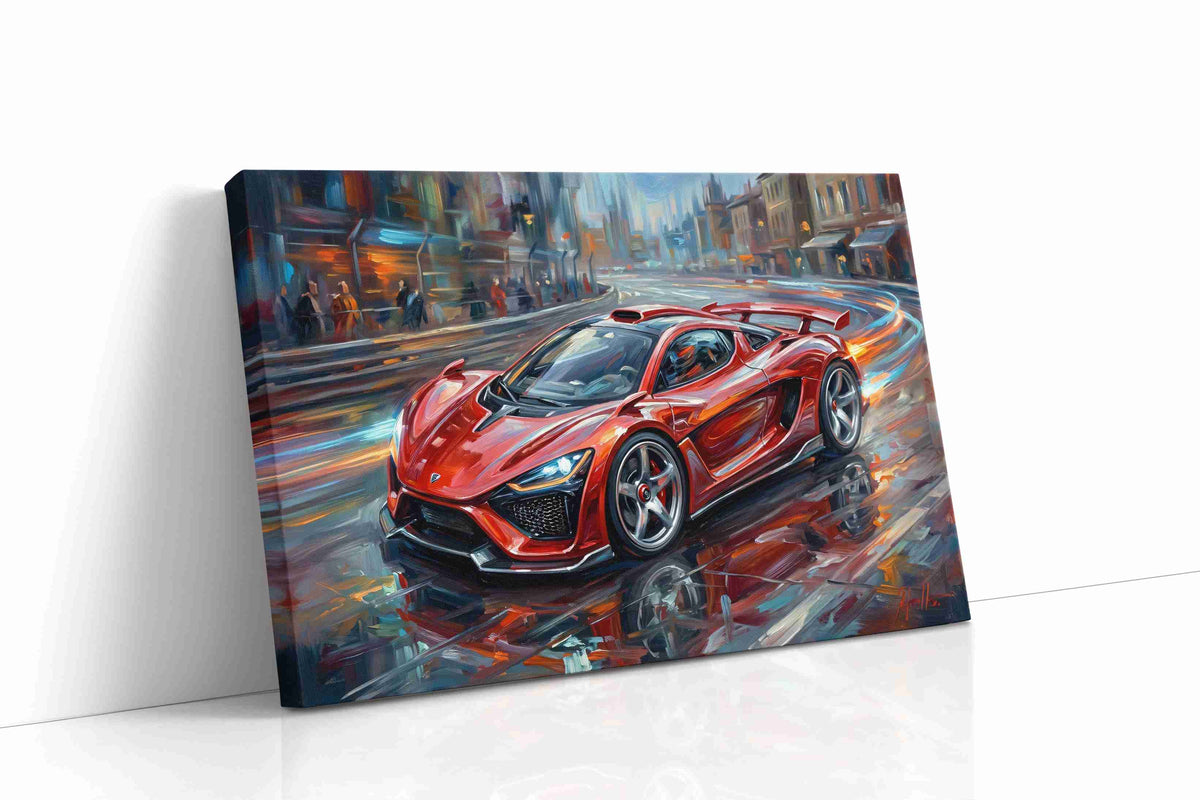 Urban Velocity automobile canvas print gallery-wrapped landscape canvas studio shot
