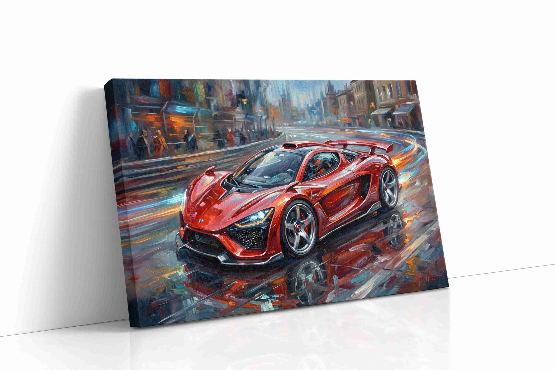 Urban Velocity automobile canvas print gallery-wrapped landscape canvas studio shot