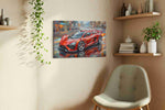 Urban Velocity automobile canvas print in a living room scene