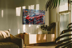 Urban Velocity automobile canvas print, on wall, lifestyle preview