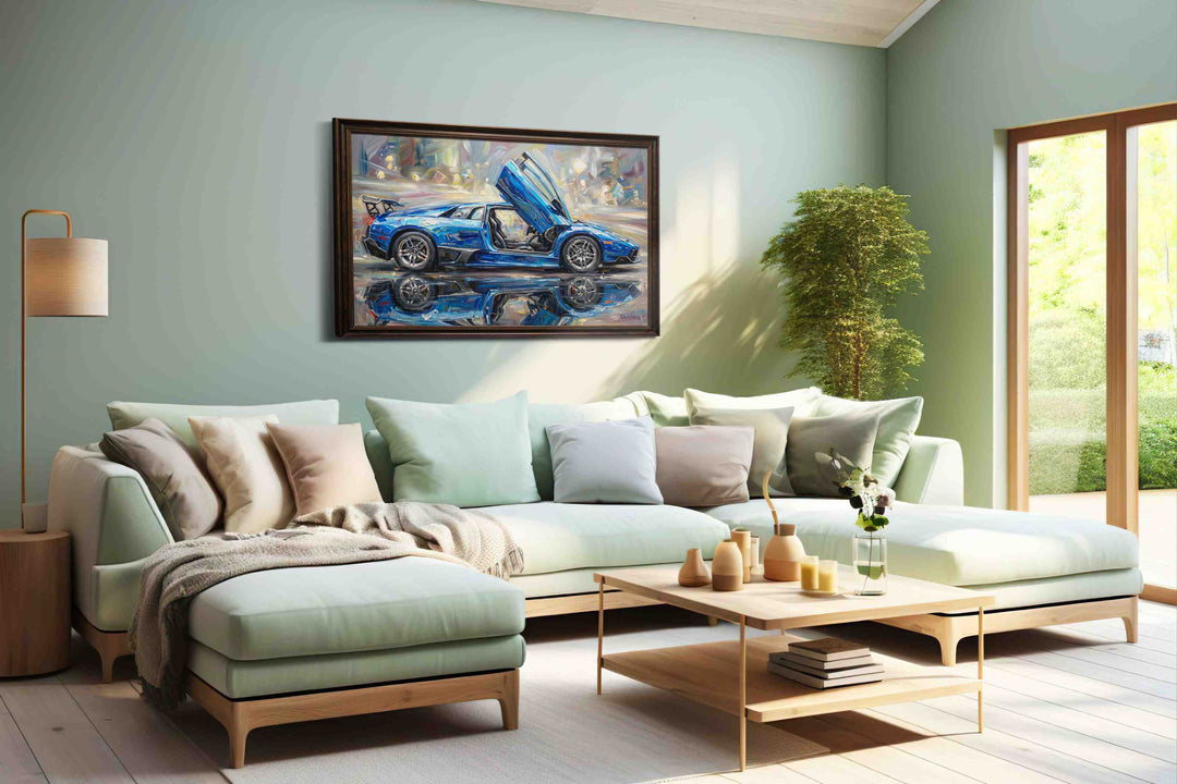 Velocity in Blue Hues - Automobile Wall Art, Classic Car Canvas Print, Automotive Decor