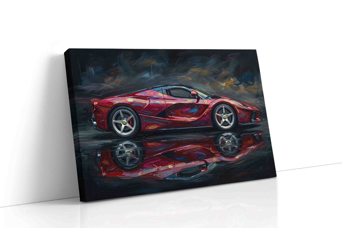 Velocity in Crimson automobile canvas print gallery-wrapped landscape canvas studio shot