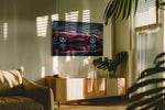 Velocity in Crimson automobile canvas print, on wall, lifestyle preview