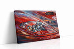Velocity in Red automobile canvas print gallery-wrapped landscape canvas studio shot