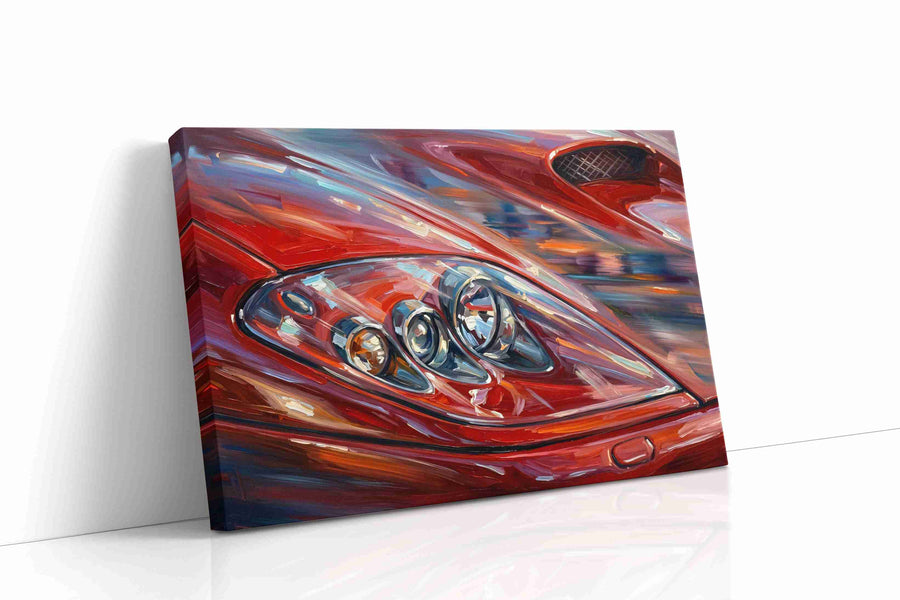 Velocity in Red automobile canvas print gallery-wrapped landscape canvas studio shot