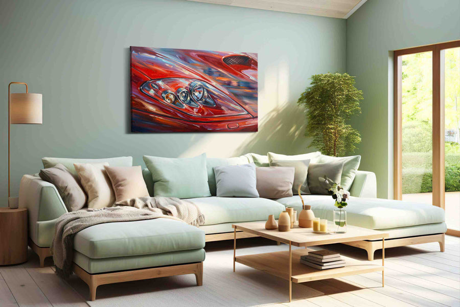 Velocity in Red - Automobile Wall Art, Classic Car Canvas Print, Automotive Decor