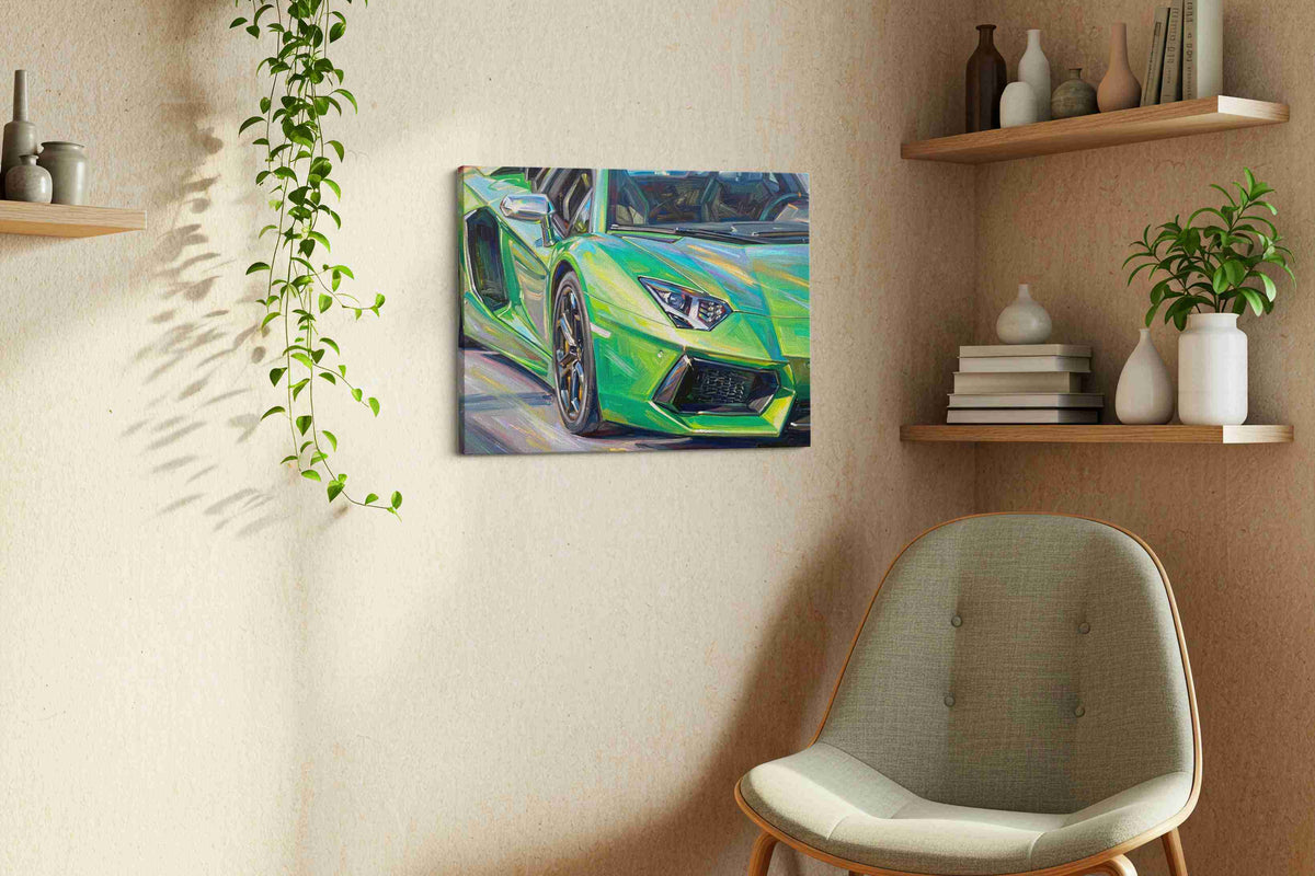 Vibrant Velocity II - Automobile Wall Art, Classic Car Canvas Print, Automotive Decor