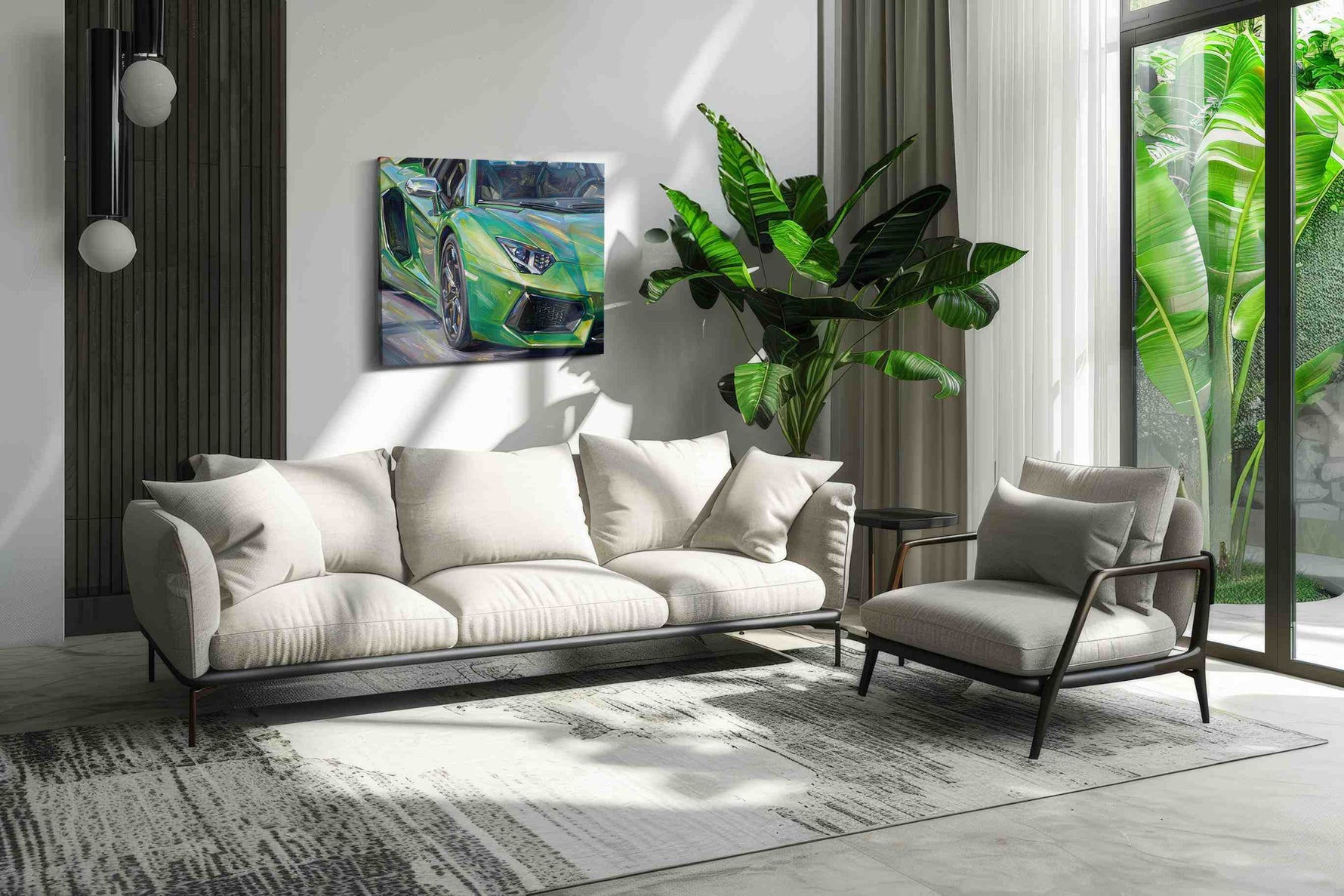 Vibrant Velocity II automobile canvas print, on wall, lifestyle preview