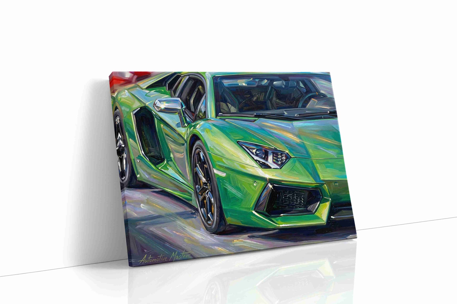 Vibrant Velocity II automobile canvas print gallery-wrapped landscape canvas studio shot