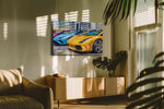 Vivid Velocity automobile canvas print, on wall, lifestyle preview