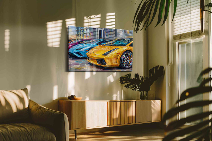 Vivid Velocity automobile canvas print, on wall, lifestyle preview