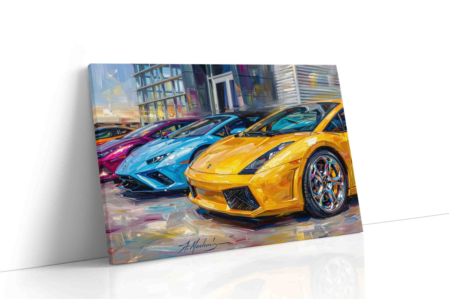 Vivid Velocity automobile canvas print, gallery-wrapped, ready to hang