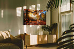 Autumn's Golden Embrace autumn canvas print in a hung canvas mockup
