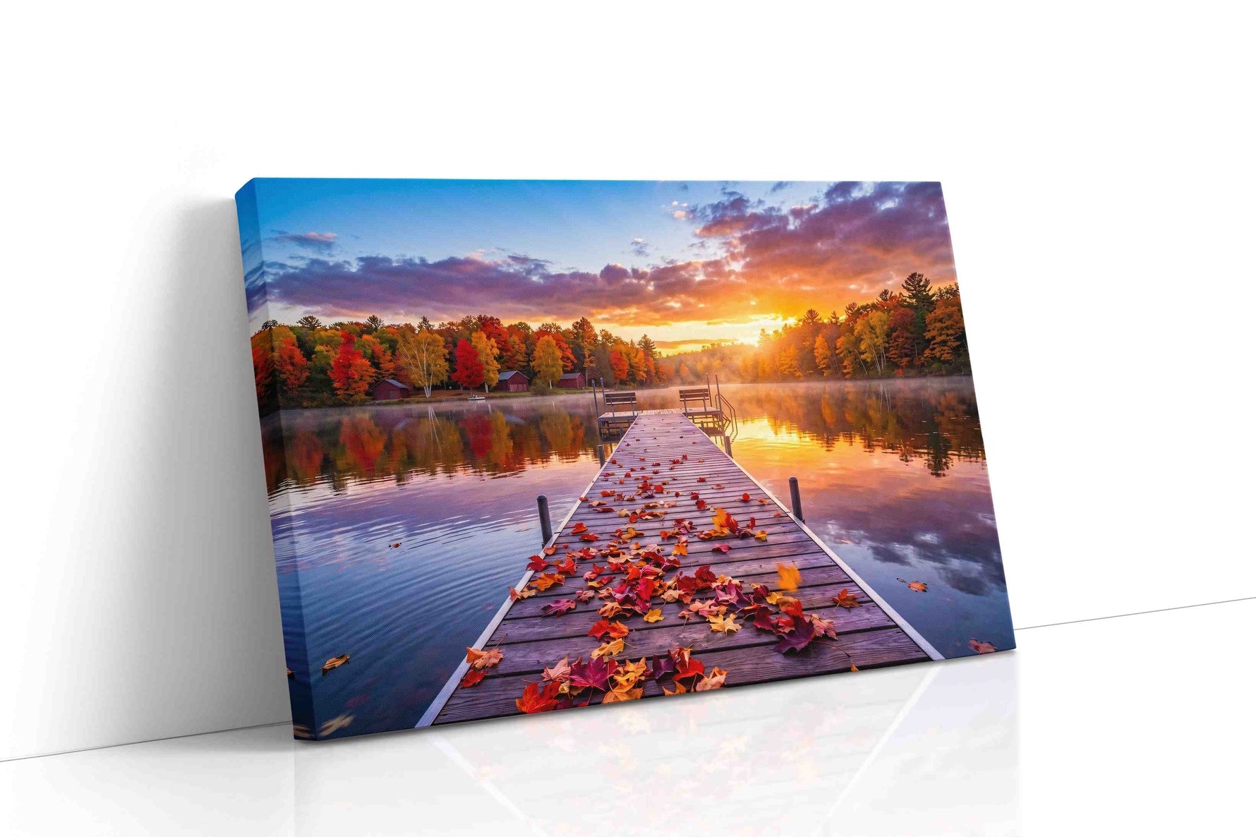 Autumn's Radiant Embrace autumn canvas print gallery-wrapped landscape canvas studio shot